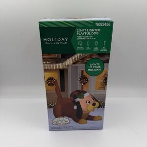 Holiday Living 2.5' Playful Dog Air blown Inflatable Lighted LED Christmas Decor